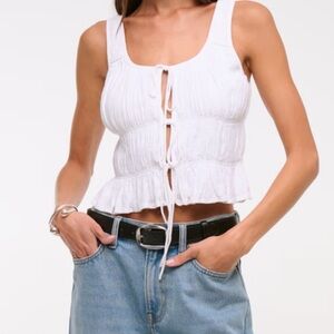 Abercrombie & Fitch White Sleeveless Blouse